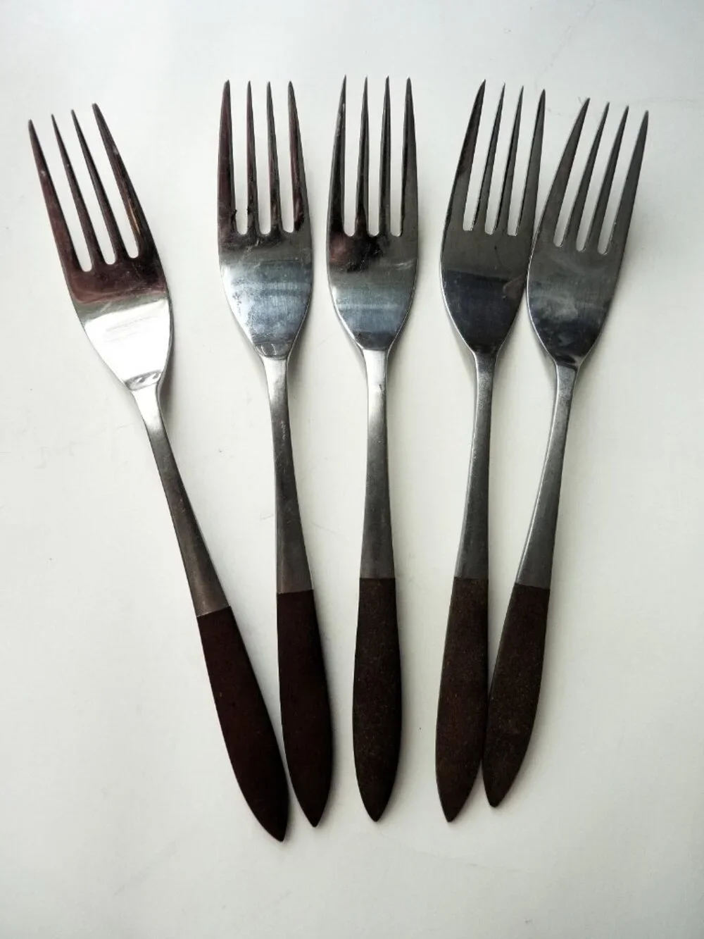 Vintage‎ EPIC Eco Forged Stainless Steel Utensil Set of 5 forks 6.5